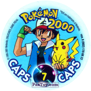 PaxToy.com - Фишка / POG / CAP / Tazo 007 Venosaur #003 (Сторна-back) из Nintendo: Caps Pokemon 2000 (Blue)