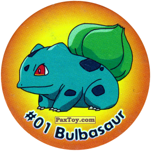 PaxToy.com 009 Bulbasaur #001 из Nintendo: Caps Pokemon 2000 (Blue)