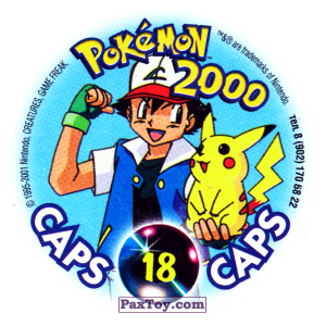 PaxToy.com - 018 Metapod #011 (Сторна-back) из Nintendo: Caps Pokemon 2000 (Blue)