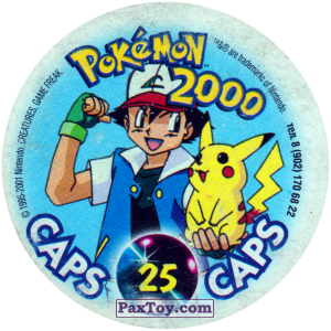 PaxToy.com - Фишка / POG / CAP / Tazo 025 Ekans #023 (Сторна-back) из Nintendo: Caps Pokemon 2000 (Blue)