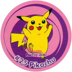 PaxToy.com 025 Pikachu #025 (Pink-Purple) из Nintendo: Caps Pokemon 3 (Green)