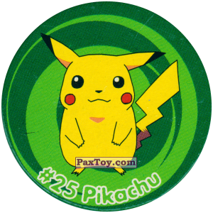 PaxToy.com 027 Pikachu #025 (Green-Light Green) из Nintendo: Caps Pokemon 3 (Green)