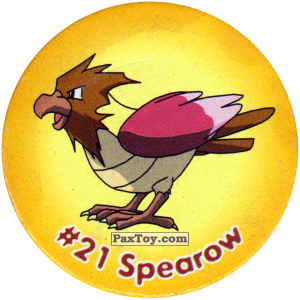 PaxToy.com  Фишка / POG / CAP / Tazo 027 Spearow #021 из Nintendo: Caps Pokemon 2000 (Blue)