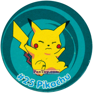 PaxToy.com 028 Pikachu #025 (Blue-Cyan) из Nintendo: Caps Pokemon 3 (Green)