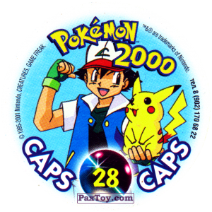 PaxToy.com - 028 Raticate #020 (Сторна-back) из Nintendo: Caps Pokemon 2000 (Blue)