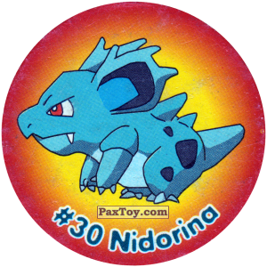 PaxToy.com  Фишка / POG / CAP / Tazo 031 Nidorina #030 из Nintendo: Caps Pokemon 2000 (Blue)