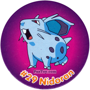 PaxToy.com  Фишка / POG / CAP / Tazo 032 Nidoran #029 из Nintendo: Caps Pokemon 2000 (Blue)