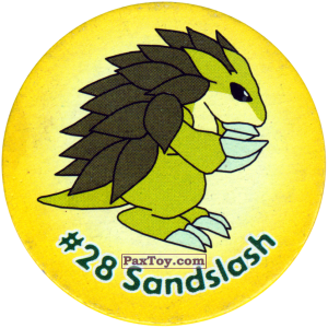 PaxToy.com  Фишка / POG / CAP / Tazo 033 Sandslash #028 из Nintendo: Caps Pokemon 2000 (Blue)
