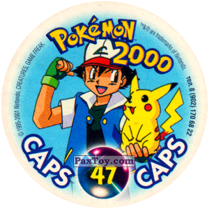 PaxToy.com - 047 Nidorino #033 (Сторна-back) из Nintendo: Caps Pokemon 2000 (Blue)