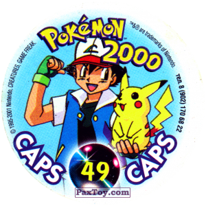 PaxToy.com - 049 Diglett #050 (Сторна-back) из Nintendo: Caps Pokemon 2000 (Blue)