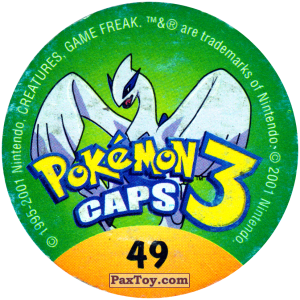PaxToy.com - 049 Oddish #043 (Сторна-back) из Nintendo: Caps Pokemon 3 (Green)