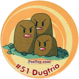 PaxToy.com  Фишка / POG / CAP / Tazo 057 Dugtrio #051 из Nintendo: Caps Pokemon 3 (Green)