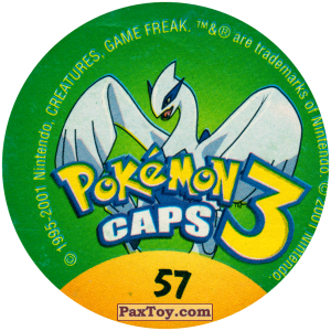 PaxToy.com - Фишка / POG / CAP / Tazo 057 Dugtrio #051 (Сторна-back) из Nintendo: Caps Pokemon 3 (Green)