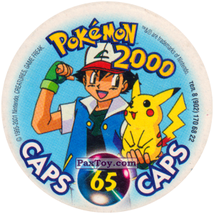 PaxToy.com - Фишка / POG / CAP / Tazo 065 Persian #053 (Сторна-back) из Nintendo: Caps Pokemon 2000 (Blue)