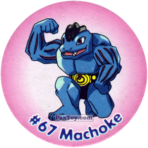 PaxToy.com  Фишка / POG / CAP / Tazo 070 Machoke #067 из Nintendo: Caps Pokemon 2000 (Blue)