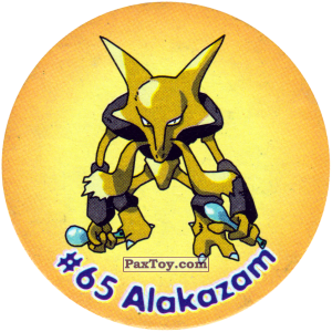 PaxToy.com  Фишка / POG / CAP / Tazo 072 Alakazam #065 из Nintendo: Caps Pokemon 2000 (Blue)