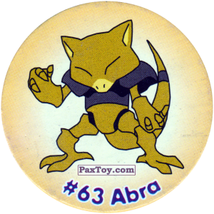 PaxToy.com  Фишка / POG / CAP / Tazo 074 Abra #063 из Nintendo: Caps Pokemon 2000 (Blue)