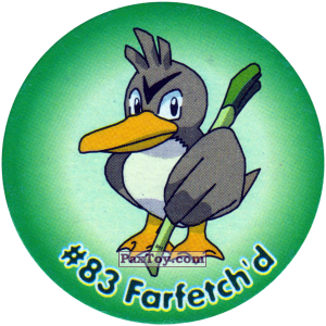 PaxToy.com  Фишка / POG / CAP / Tazo 092 Farfetch'd #083 из Nintendo: Caps Pokemon 2000 (Blue)