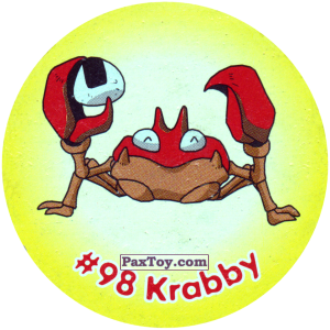 PaxToy.com  Фишка / POG / CAP / Tazo 096 Krabby #098 из Nintendo: Caps Pokemon 2000 (Blue)