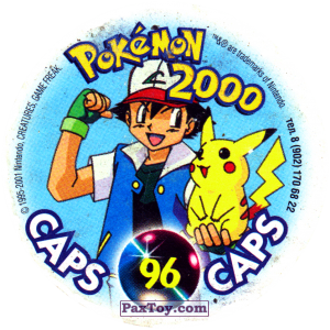PaxToy.com - Фишка / POG / CAP / Tazo 096 Krabby #098 (Сторна-back) из Nintendo: Caps Pokemon 2000 (Blue)