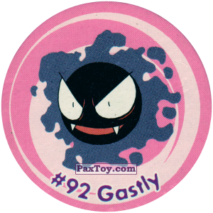 PaxToy.com  Фишка / POG / CAP / Tazo 098 Gastly #092 из Nintendo: Caps Pokemon 3 (Green)
