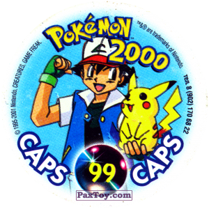 PaxToy.com - 099 Onix #095 (Сторна-back) из Nintendo: Caps Pokemon 2000 (Blue)