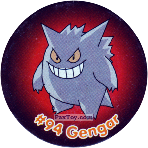PaxToy.com  Фишка / POG / CAP / Tazo 100 Gengar #094 из Nintendo: Caps Pokemon 2000 (Blue)