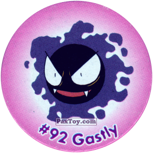PaxToy.com  Фишка / POG / CAP / Tazo 102 Gastly #092 из Nintendo: Caps Pokemon 2000 (Blue)