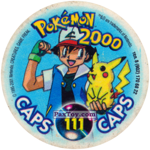 PaxToy.com - 111 Exeggcute #102 (Сторна-back) из Nintendo: Caps Pokemon 2000 (Blue)