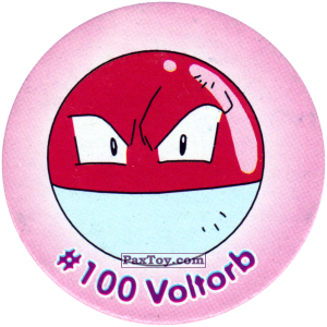 PaxToy.com  Фишка / POG / CAP / Tazo 113 Voltorb #100 из Nintendo: Caps Pokemon 2000 (Blue)
