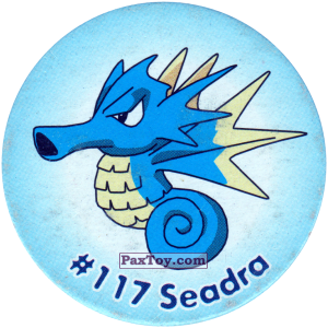 PaxToy.com  Фишка / POG / CAP / Tazo 115 Seadra #117 из Nintendo: Caps Pokemon 2000 (Blue)
