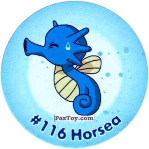 PaxToy.com  Фишка / POG / CAP / Tazo 116 Horsea #116 из Nintendo: Caps Pokemon 2000 (Blue)