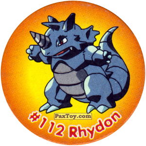 PaxToy.com  Фишка / POG / CAP / Tazo 120 Rhydon #112 из Nintendo: Caps Pokemon 2000 (Blue)