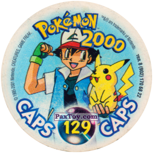 PaxToy.com - Фишка / POG / CAP / Tazo 129 Mr. Mime #122 (Сторна-back) из Nintendo: Caps Pokemon 2000 (Blue)