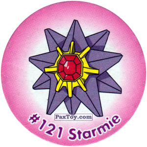 PaxToy.com  Фишка / POG / CAP / Tazo 130 Starmie #121 из Nintendo: Caps Pokemon 2000 (Blue)