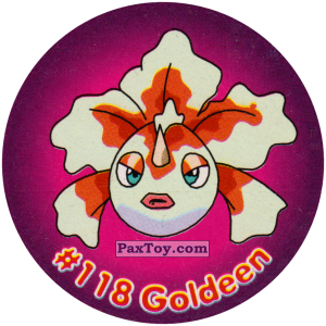 PaxToy.com  Фишка / POG / CAP / Tazo 133 Goldeen #118 из Nintendo: Caps Pokemon 2000 (Blue)