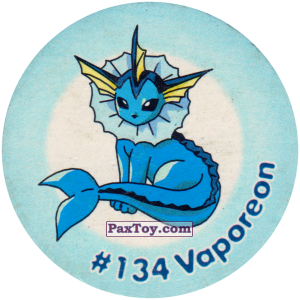 PaxToy.com 136 Vaporeon #134 из Nintendo: Caps Pokemon 2000 (Blue)