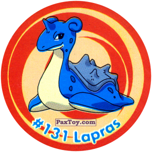 PaxToy.com  Фишка / POG / CAP / Tazo 137 Lapras #131 из Nintendo: Caps Pokemon 3 (Green)