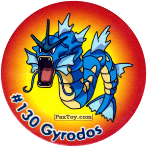 PaxToy.com  Фишка / POG / CAP / Tazo 140 Gyrodos #130 из Nintendo: Caps Pokemon 2000 (Blue)