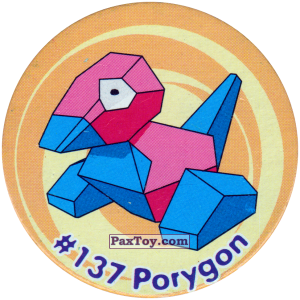 PaxToy.com  Фишка / POG / CAP / Tazo 143 Porygon #137 из Nintendo: Caps Pokemon 3 (Green)