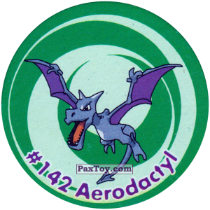 PaxToy.com  Фишка / POG / CAP / Tazo 148 Aerodactyl #142 из Nintendo: Caps Pokemon 3 (Green)