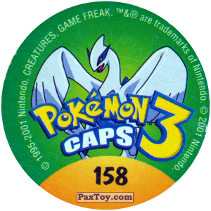 PaxToy.com - 158 Chikorita #152 (Сторна-back) из Nintendo: Caps Pokemon 3 (Green)