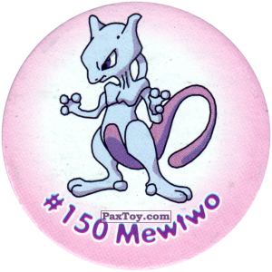 PaxToy.com  Фишка / POG / CAP / Tazo 158 Mewtwo #150 из Nintendo: Caps Pokemon 2000 (Blue)