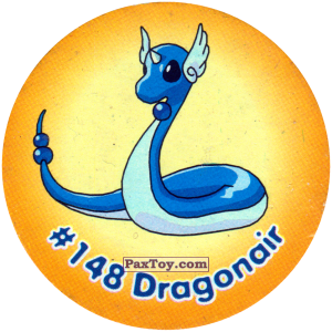 PaxToy.com  Фишка / POG / CAP / Tazo 160 Dragonair #148 из Nintendo: Caps Pokemon 2000 (Blue)