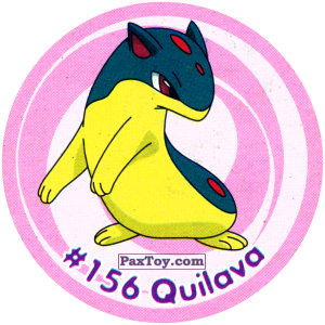 PaxToy.com  Фишка / POG / CAP / Tazo 166 Quilava #156 из Nintendo: Caps Pokemon 3 (Green)