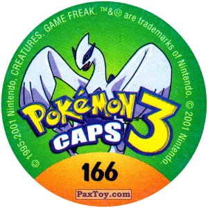 PaxToy.com - 166 Quilava #156 (Сторна-back) из Nintendo: Caps Pokemon 3 (Green)