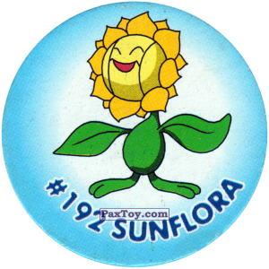 PaxToy.com  Фишка / POG / CAP / Tazo 168 Sunflora #192 из Nintendo: Caps Pokemon 2000 (Blue)