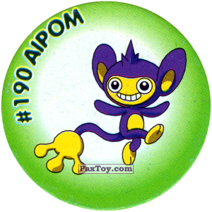 PaxToy.com  Фишка / POG / CAP / Tazo 172 Aipom #190 из Nintendo: Caps Pokemon 2000 (Blue)