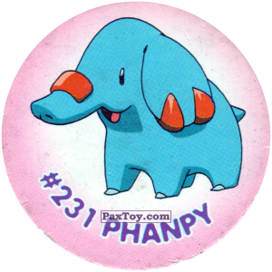 PaxToy.com  Фишка / POG / CAP / Tazo 173 Phanpy #231 из Nintendo: Caps Pokemon 2000 (Blue)