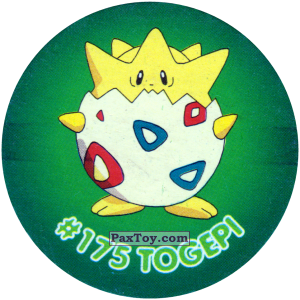 PaxToy.com  Фишка / POG / CAP / Tazo 174 Togepi #175 из Nintendo: Caps Pokemon 2000 (Blue)